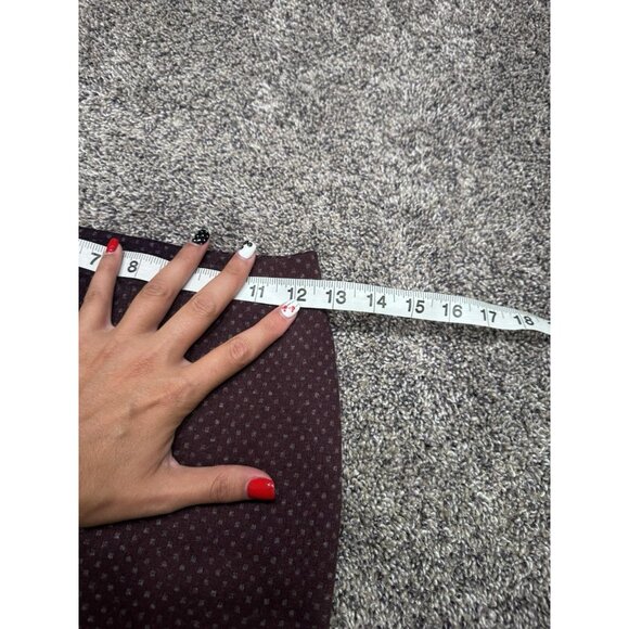 Free People Ludlow Burgandy Polka Dot Curvehuggin Knit Pencil Skirt Sz XS EUC - Picture 6 of 7